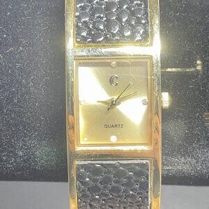 C Gold and Black Colored Women's Watch